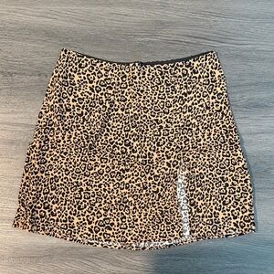 Reformation Leopard Print Mini Skirt NWOT